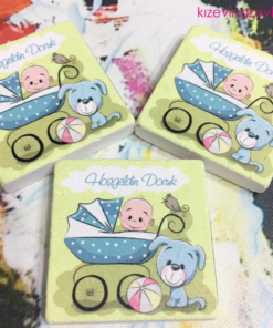 Köpek Temalı Erkek Bebek Doğum Günü Taş Magnet