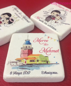 Kız kulesi modelli hediyelik sevgililere özel taş magnet