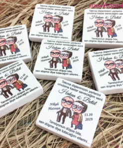 Yukarıya Bak (Up) filmi temalı nişan hatırası doğal taş magnet