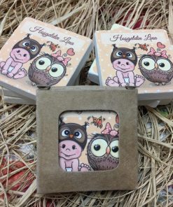 Bebek ve Ayı Temalı Bebek Çocuk Doğum Günü Hatırası Taş Magnet