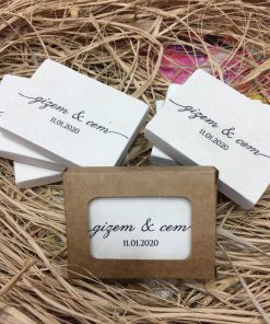 El Yazısı İsim Temalı Dikdörtgen Nikah Düğün Nişan Kına Hatırası Taş Magnet