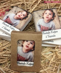 Fotoğraflı ve Resimli Temalı Bebek Çocuk Doğum Günü Hatırası Taş Magnet
