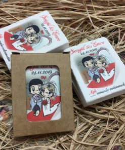 Gelin Damat Karakterli Şıpsevdi Temalı Dikdörtgen Nikah Düğün Nişan Kına Hatırası Taş Magnet