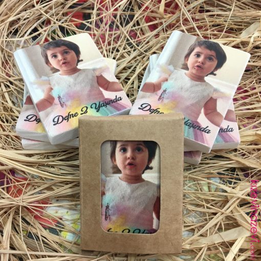 Resimli Fotoğraflı Temalı Bebek Çocuk Doğum Günü Hatırası Taş Magnet